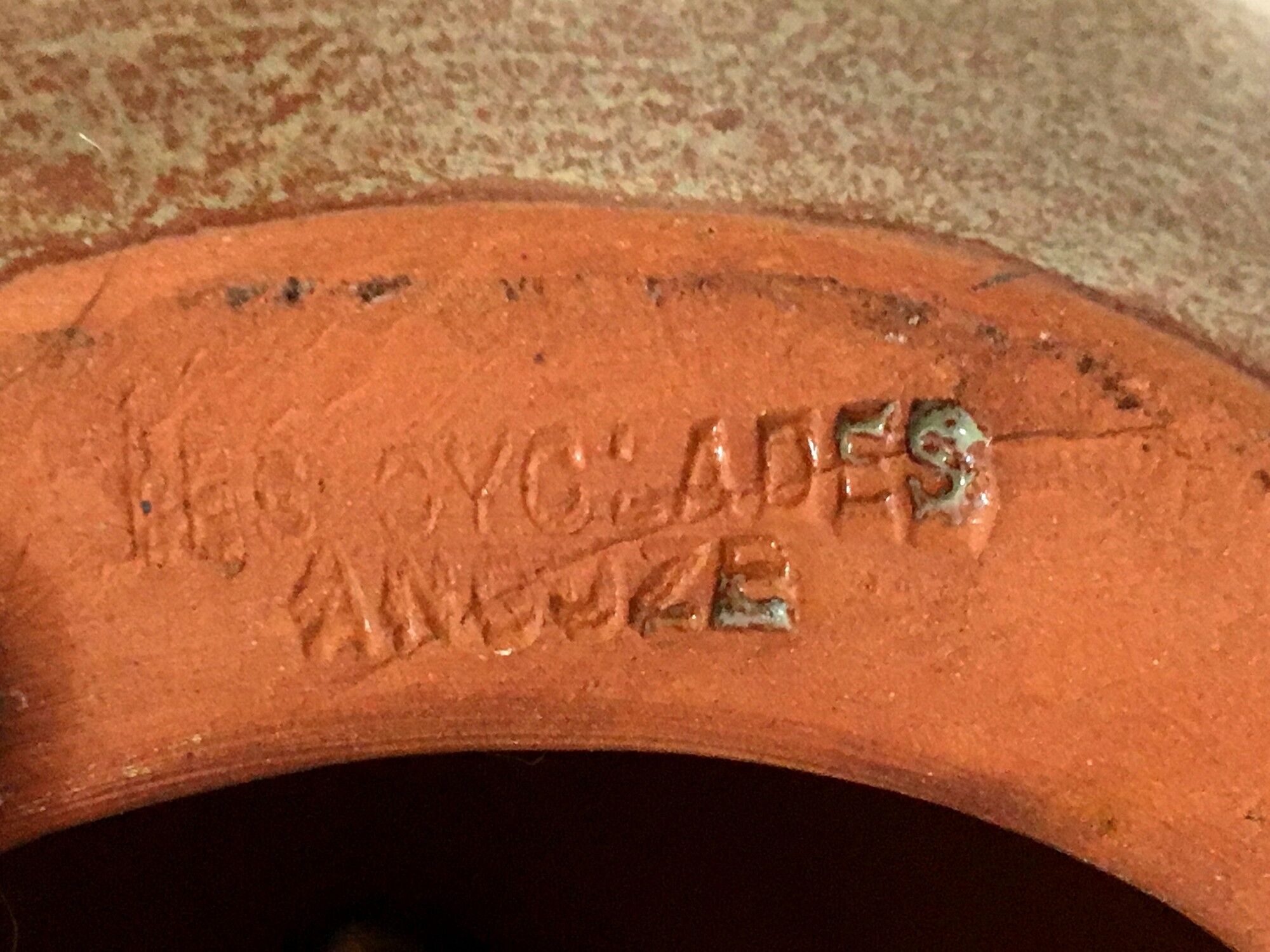 Ceramic lamp by Roland Zobel workshop Les Cyclades vintage