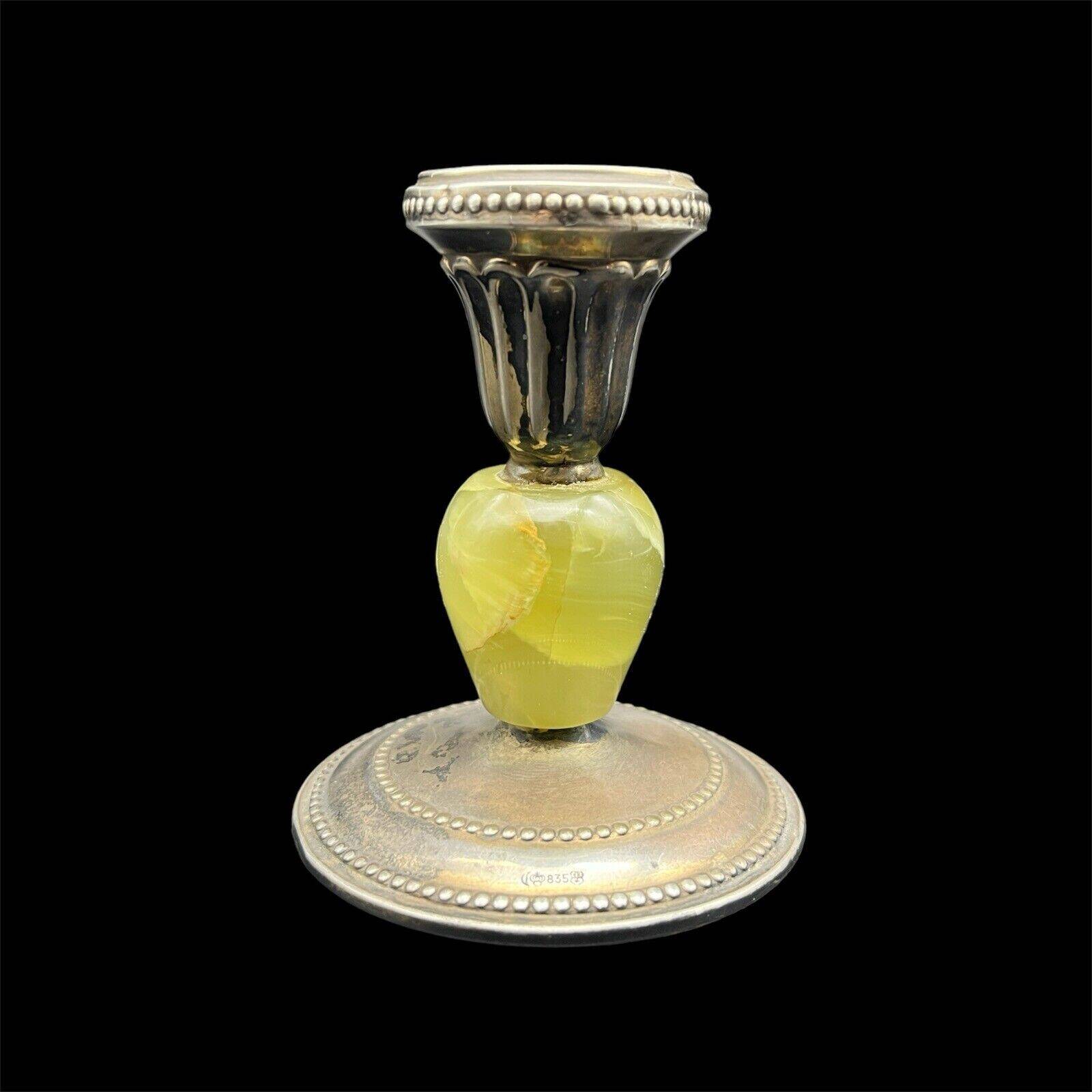 Candlestick in Sterling Silver 835 and onyx Kurz Gottlieb Germany 1920 1930
