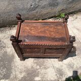Old oriental wedding chest solid wood primitive design