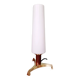 Lampe de table tripode en laiton et teck avec une bobèche tubulaire en opaline blanche satinée, design scandinave, années 1960.