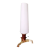 Lampe de table tripode en laiton et teck avec une bobèche tubulaire en opaline blanche satinée, design scandinave, années 1960.
