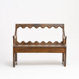 Liturgical bench with fruit wood backrest - French work - nineteenth century.