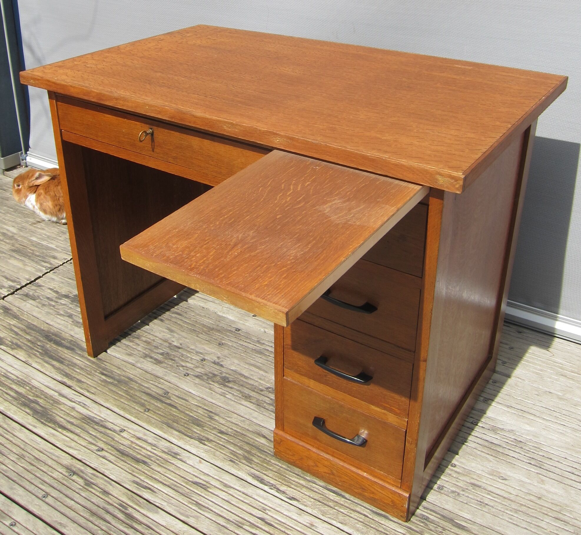 Student desk 1950 black bakelite handles