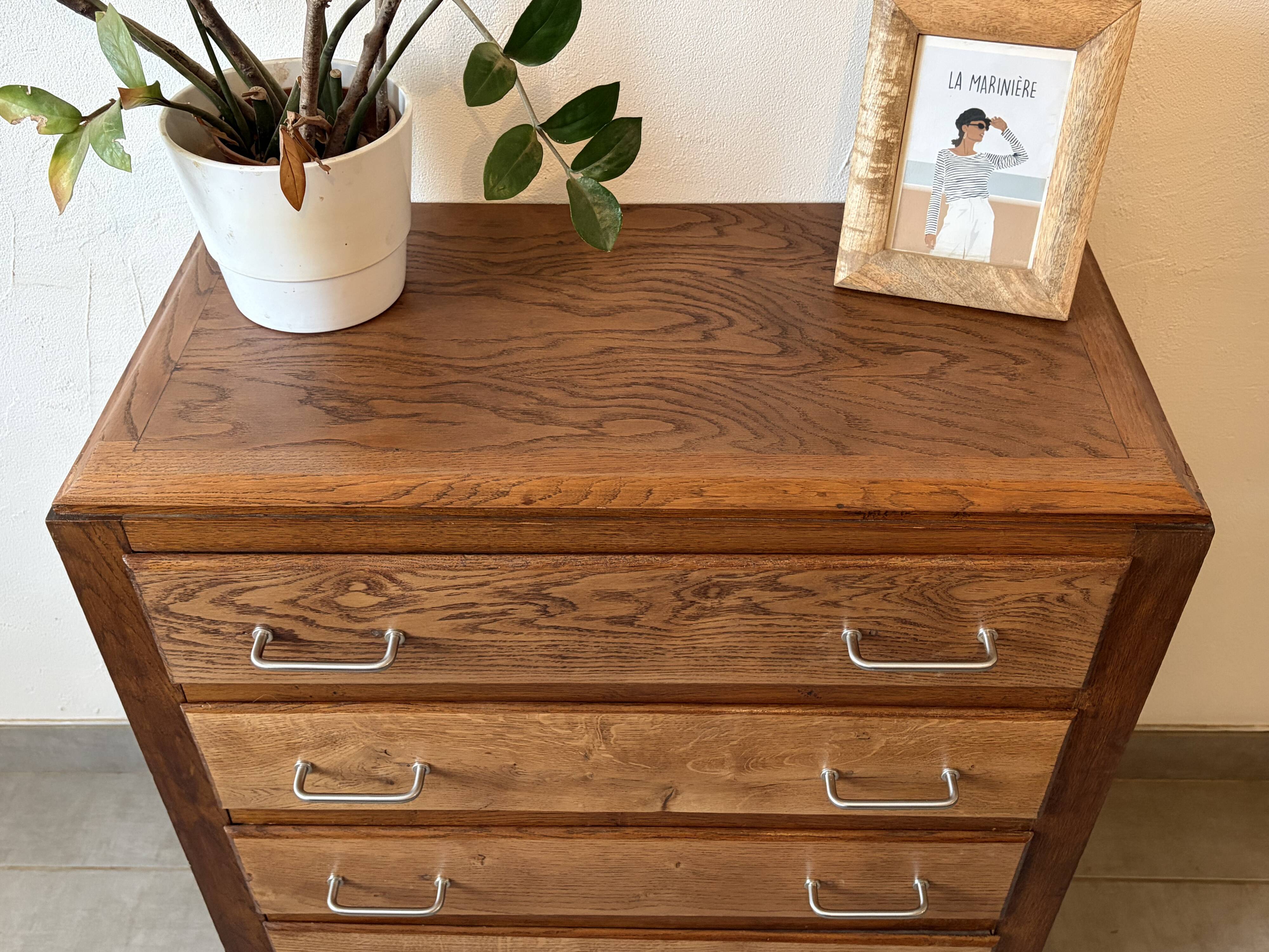 Commode vintage chene foncé