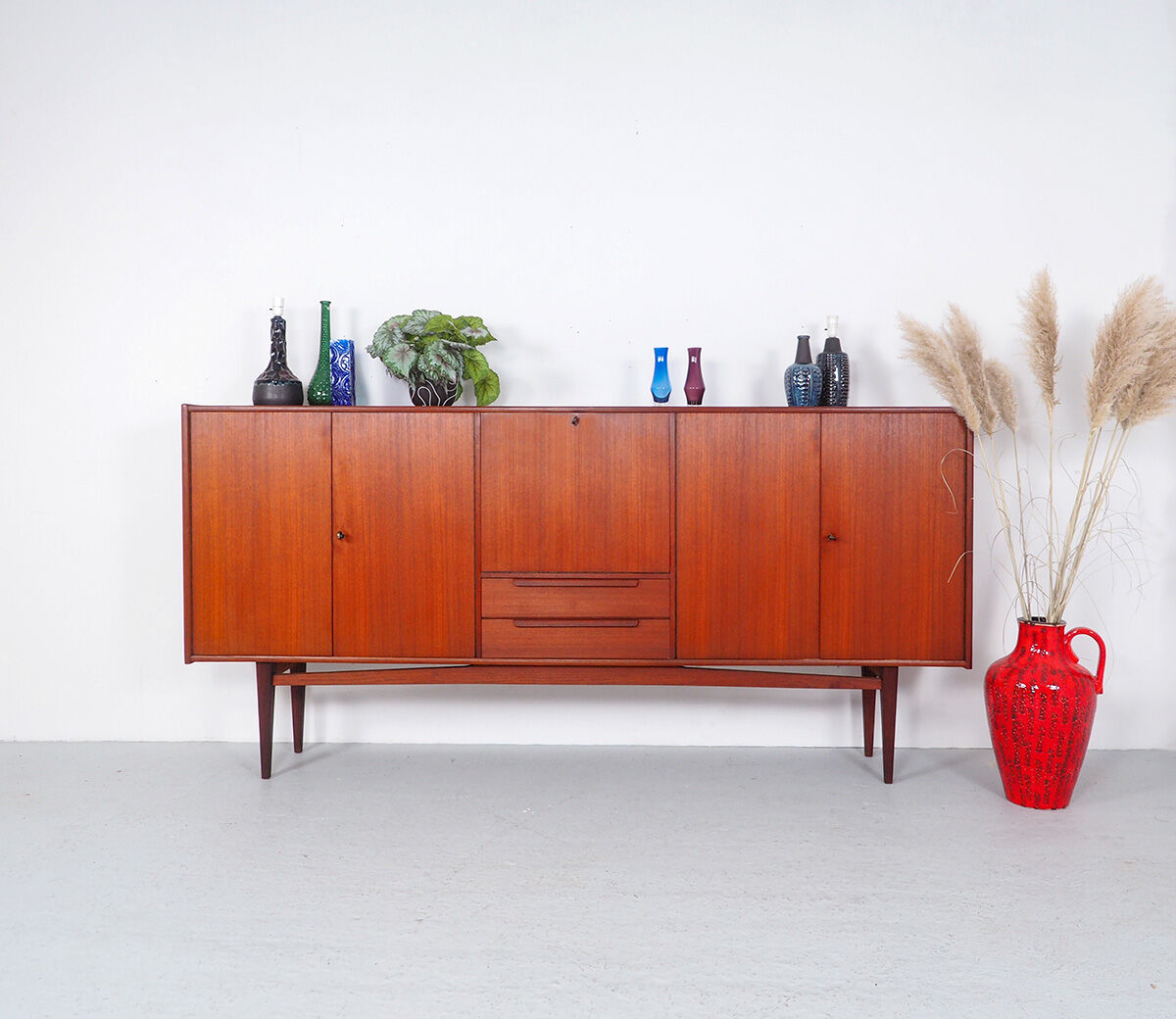 Vintage Bartels werken teak highboard, 1960's