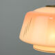 Vintage glass & brass salmon pendant lamp
