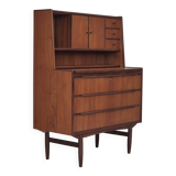 1960s, Danish chest of drawers with a mirror inside, original condition, teak wood.