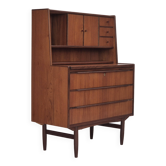 Commode danoise des années 1960 avec un miroir à l'intérieur, état d'origine, bois de teck.