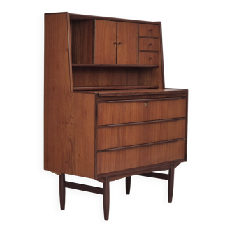 Commode danoise des années 1960 avec un miroir à l'intérieur, état d'origine, bois de teck.