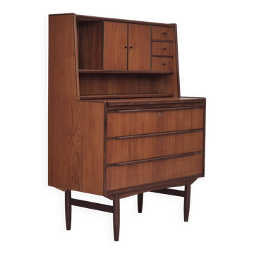 1960s, Danish chest of drawers with a mirror inside, original condition, teak wood.