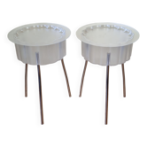 Paire de tables d'appoint Hatten avec plateau de service, design suédois Ehlén Johansson