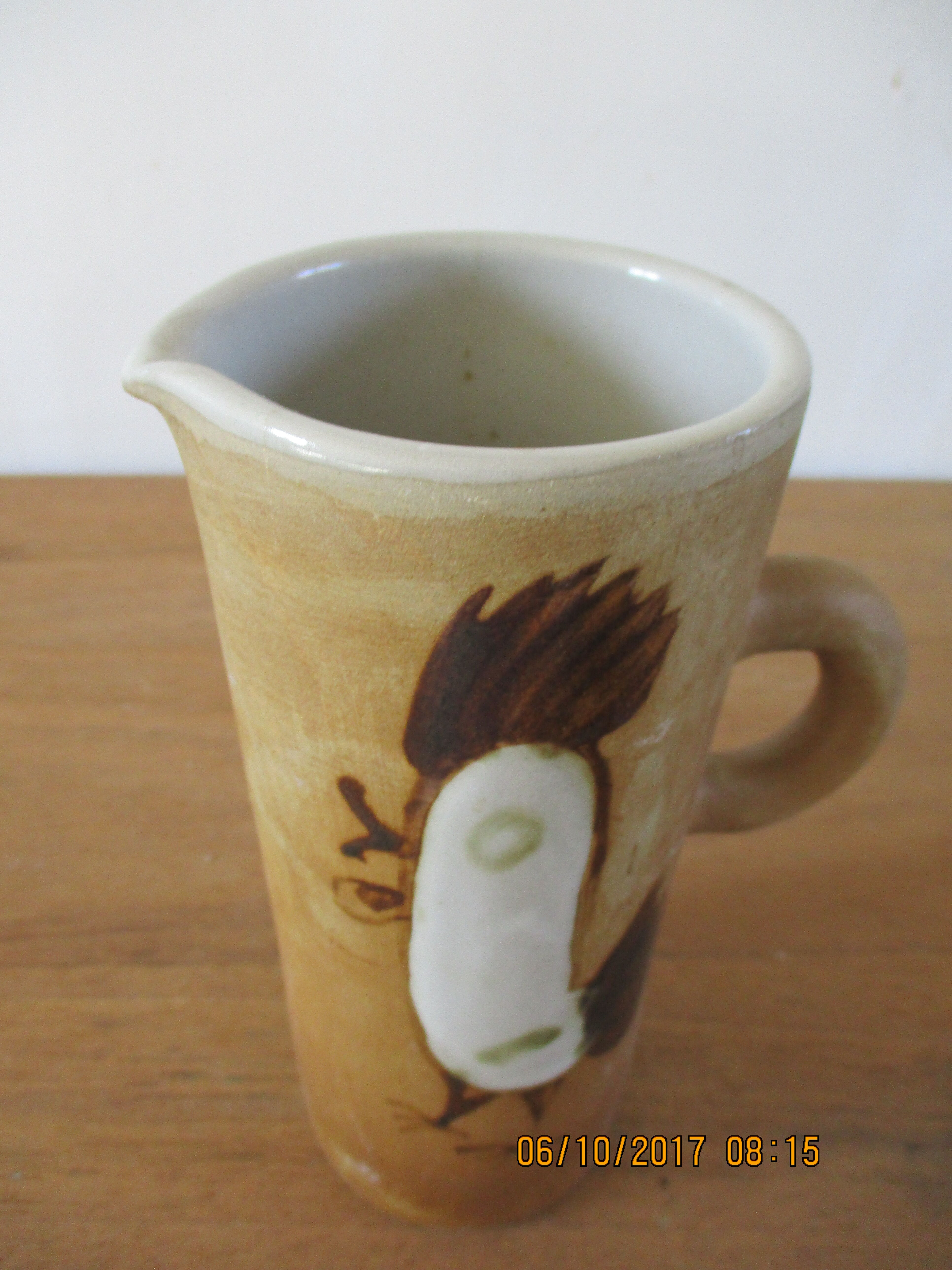 Ceramic jug jug decanter signed La Colombe 70s