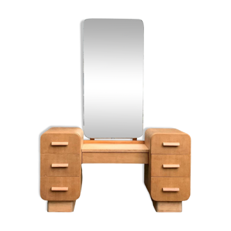 Art Deco dressing table in raw oak produced by Tatra Nabytok Czechoslovakia 1950