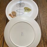 Elements of a vintage table service, 1950s, elegant leaf pattern