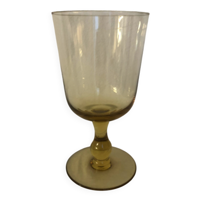 Vase calice jaune, vase en verre jaune vase sur pied
