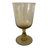 yellow chalice vase, yellow glass vase, pedestal vase