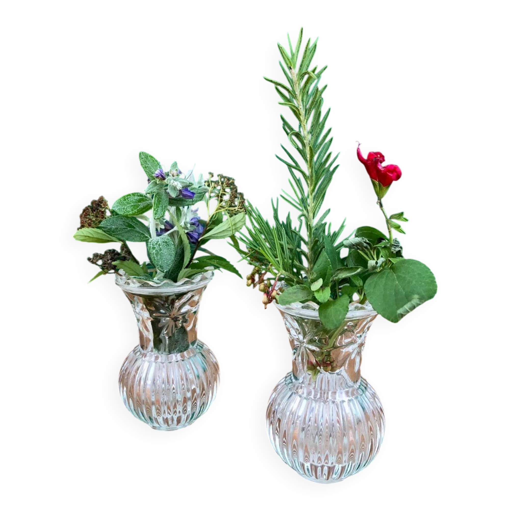 Small crystal vases