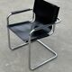 Ensemble de 4 chaises cantilever design noir et chrome fabriquées en Italie