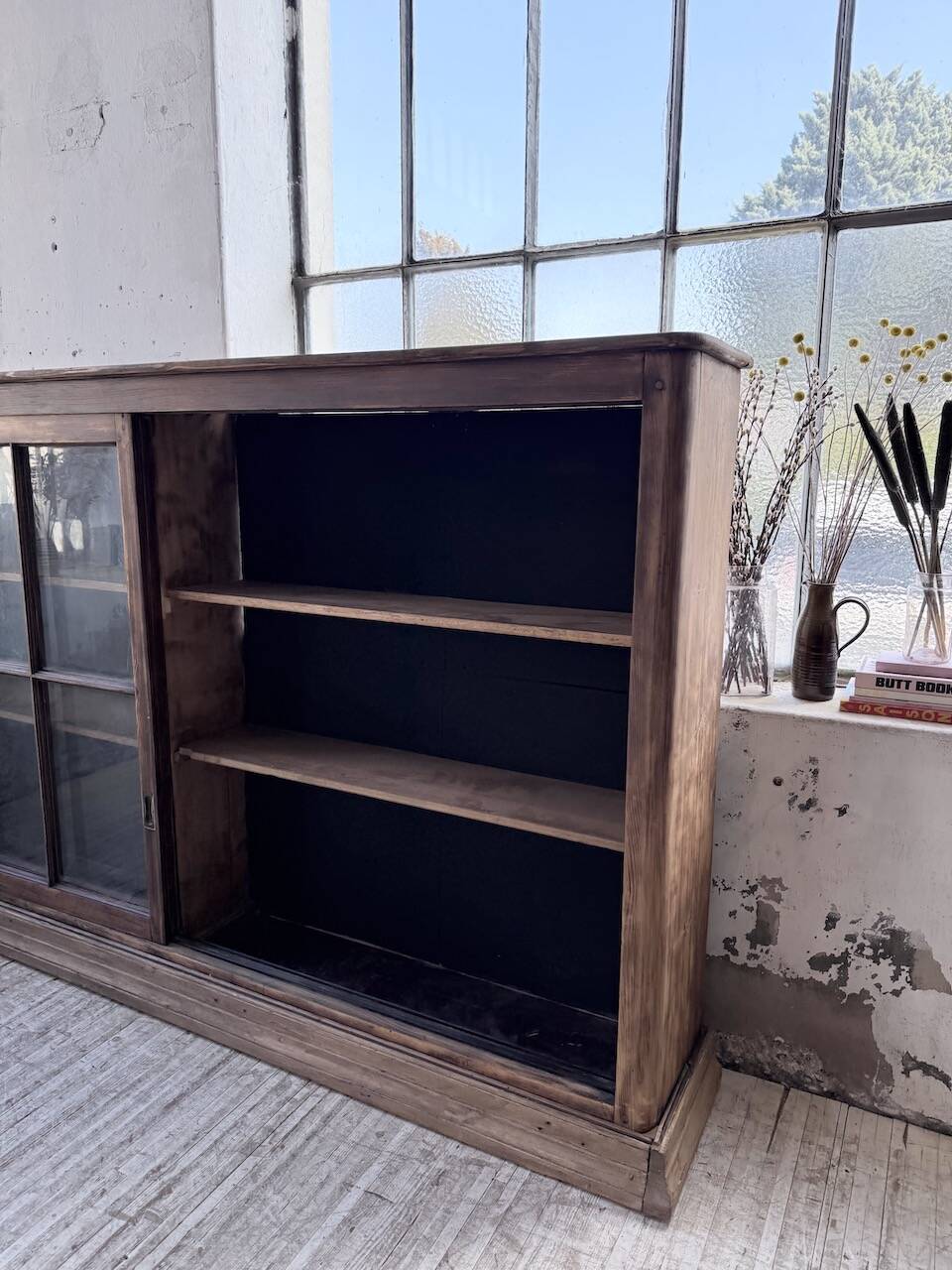 Enfilade meuble de métier XXL portes vitrées