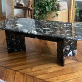 Minimalist design table in black marble Vintage Terrazzo