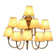 Wall sconce with nine arms in brass, France, circa 1950.