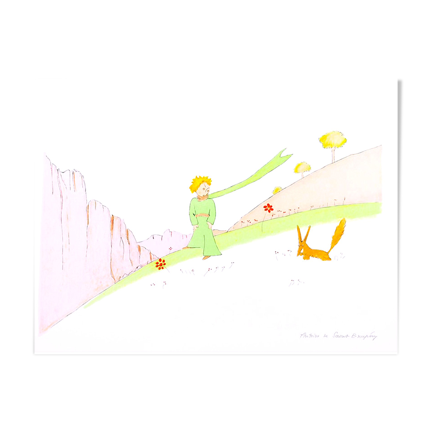 Lithograph The Little Prince and the Fox