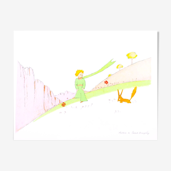 Lithograph The Little Prince and the Fox