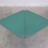 Unique pair of triangular coffee or side tables, 1960s