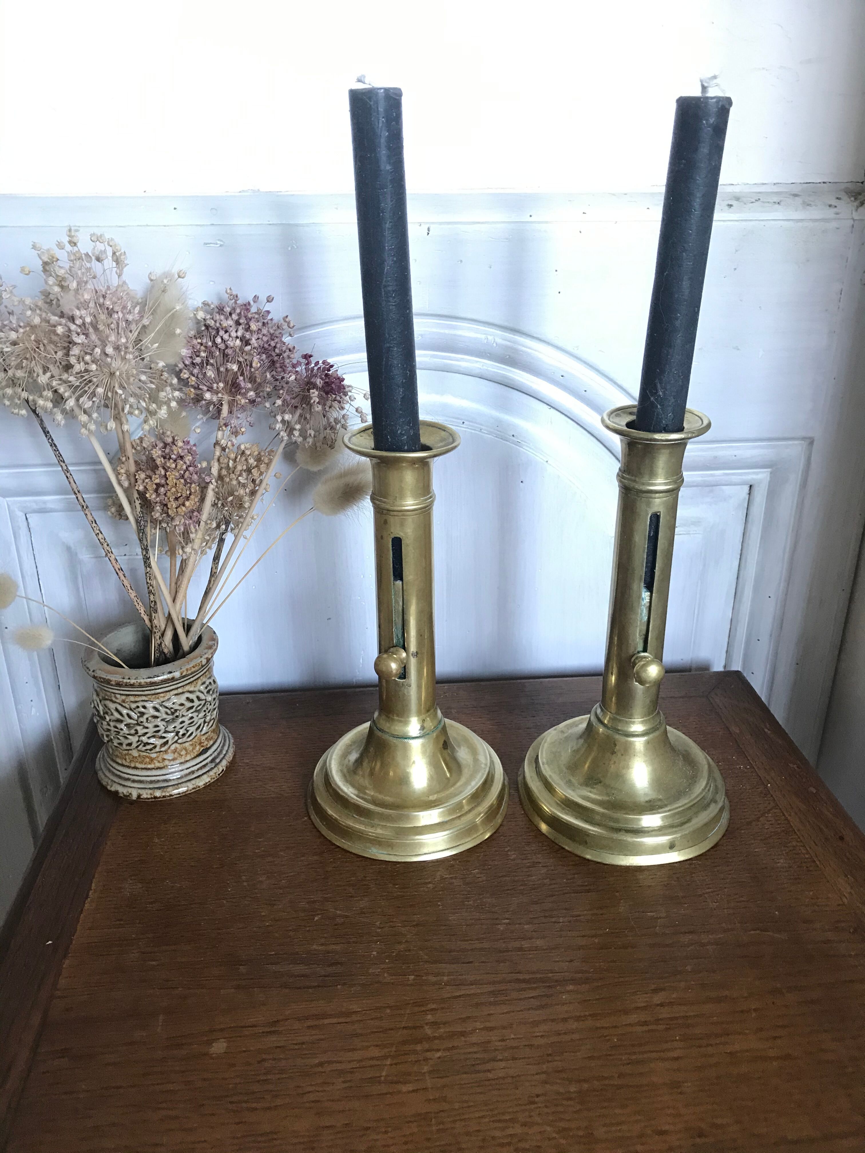 Pair of brass candlesticks