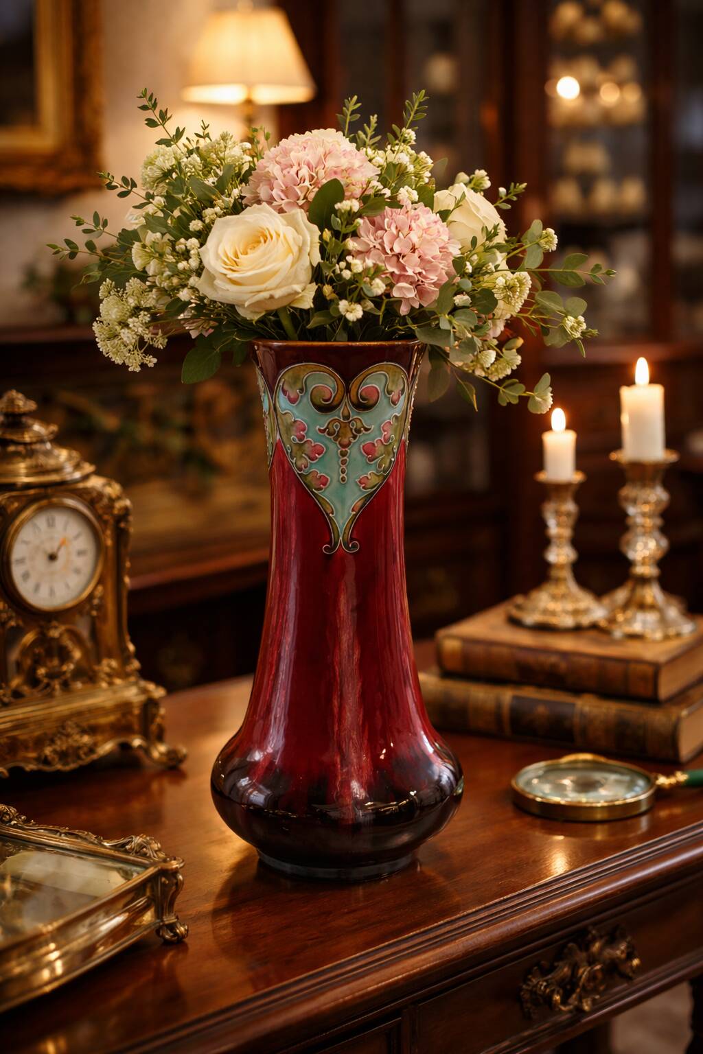 Art Deco Vase Thulin – Turquoise & Amber Ceramic – Relief No. 239/721