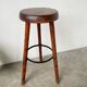 High tripod oak stool