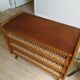 Vintage wood and rattan chest of drawers