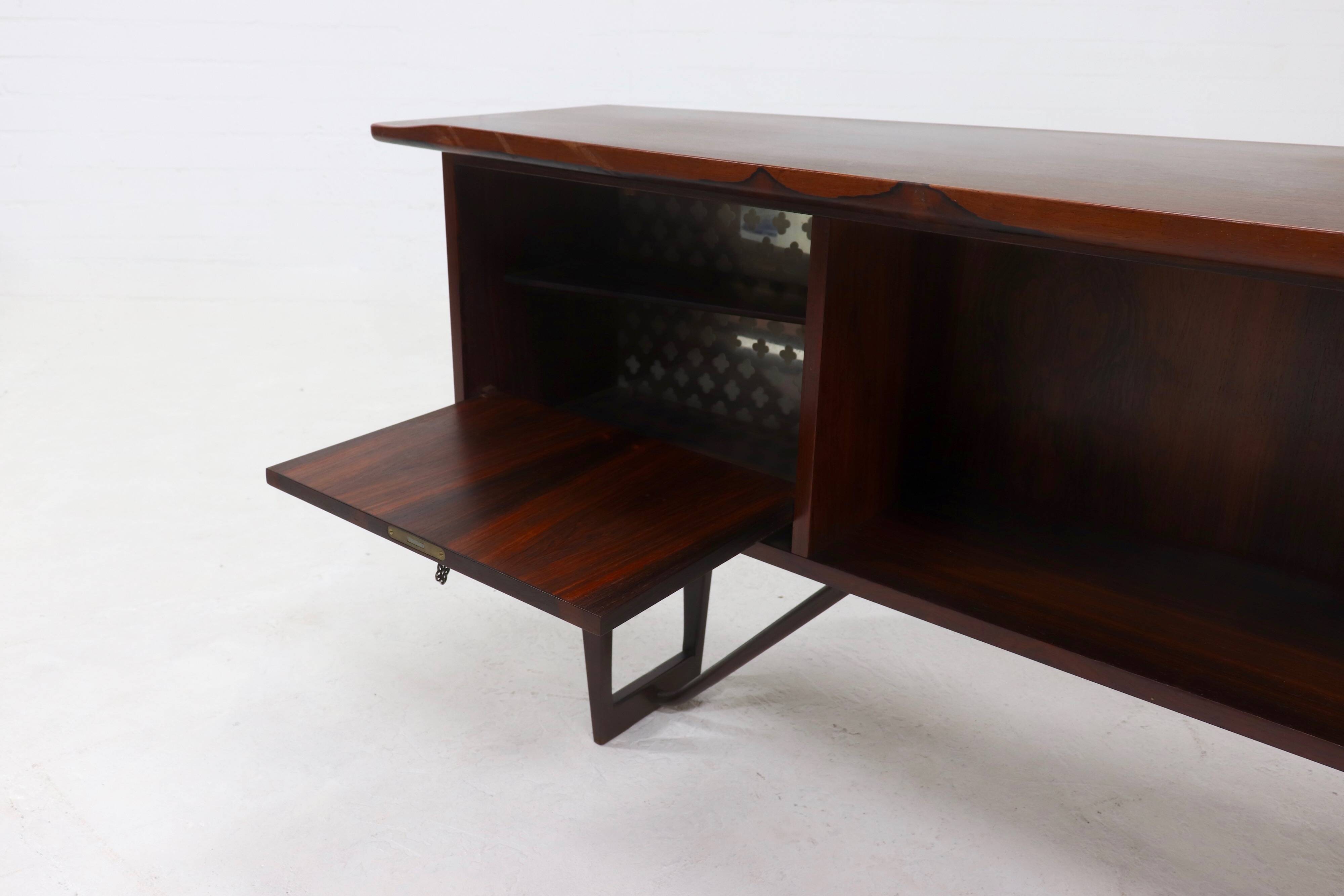 Rosewood Boomerang Desk by Peter Løvig Nielsen for Hedensted Møbelfabrik Denmark 1950s