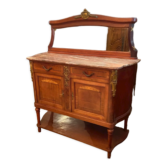 Desserte buffet with mirror background credenza and Louis XVI style marble top