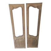 Pair of solid oak doors with a sanded finish.
