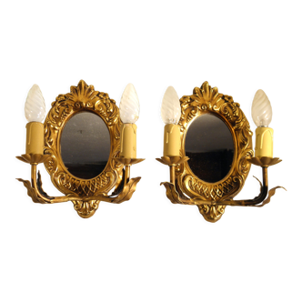 Pair of sconces two mirror lights