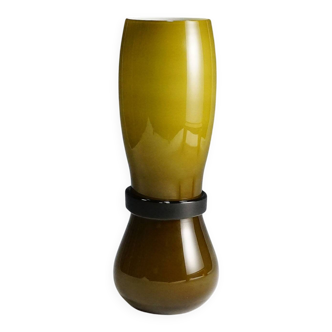 Simon Moore for Salviati, large Murano glass vase Fasciati.