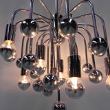 Vintage Sputnik lamp with 9 light points and 16 chrome globes
