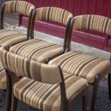 Set of 6 vintage chairs Self n14 solid wood 1960