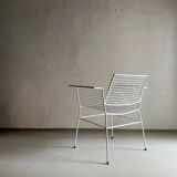 Chaise en fil métallique blanc d'Erlau | Allemagne | Années 1960