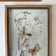 Three wooden frames with naturalized butterflies vintage 60s