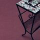 Table d'appoint et porte-revue vintage en fer forgé et carreaux de céramique