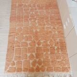 Large Berber rug Beni Ouarain ochre mottled wool