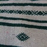 Kilim white and green handmade woollen carpet