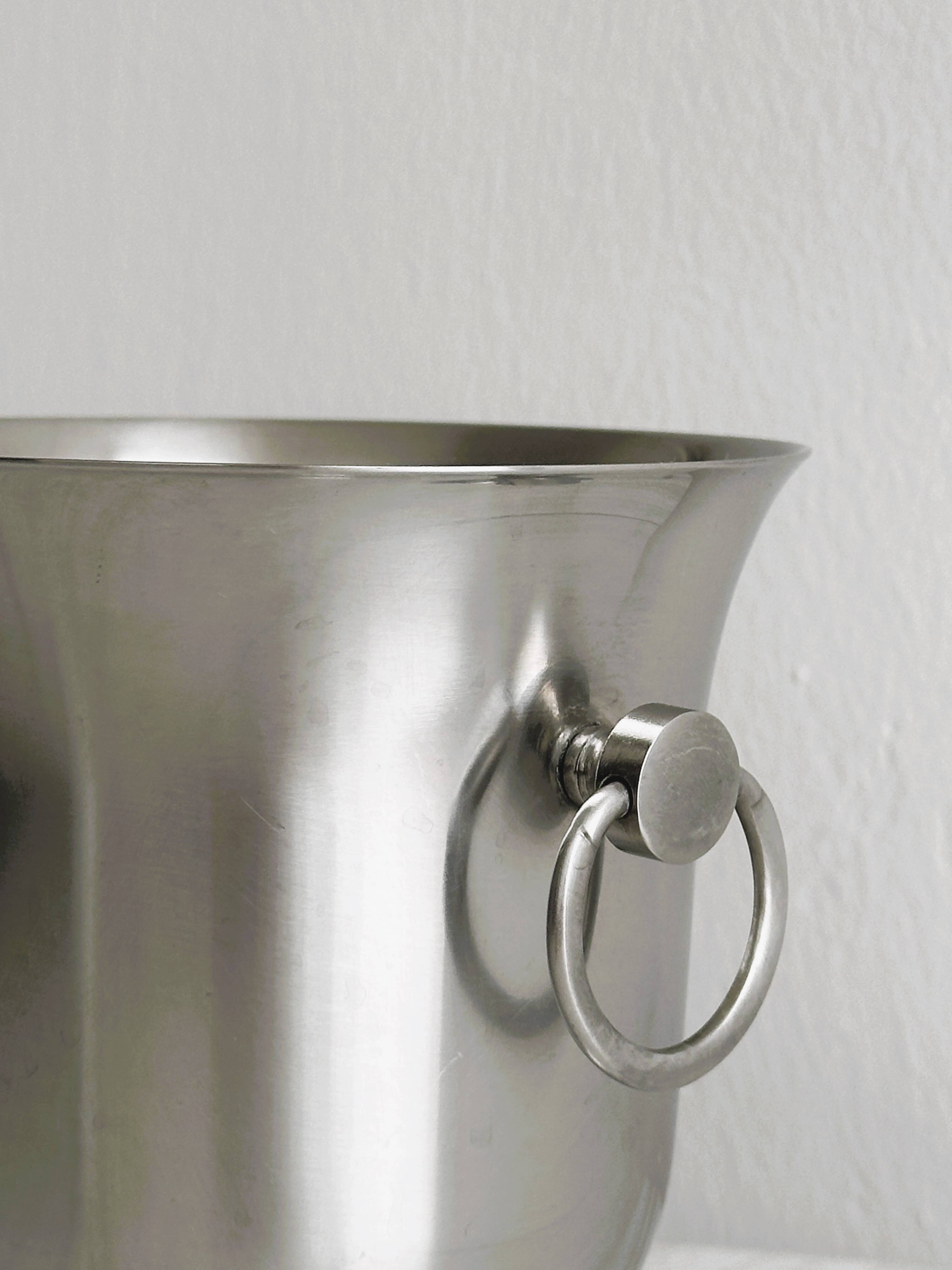 Matte silver metal ice bucket