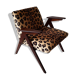 Leopard print velvet bunny armchair from dolnośląskie fabryki mebli, 1960