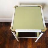 Side table green mirror trays