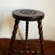 Tripod stool, turned wooden plant holder
