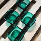 Lot de 4 coupelles en verre émeraude