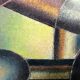 Cubist painting 1950 signed S. Montegnie